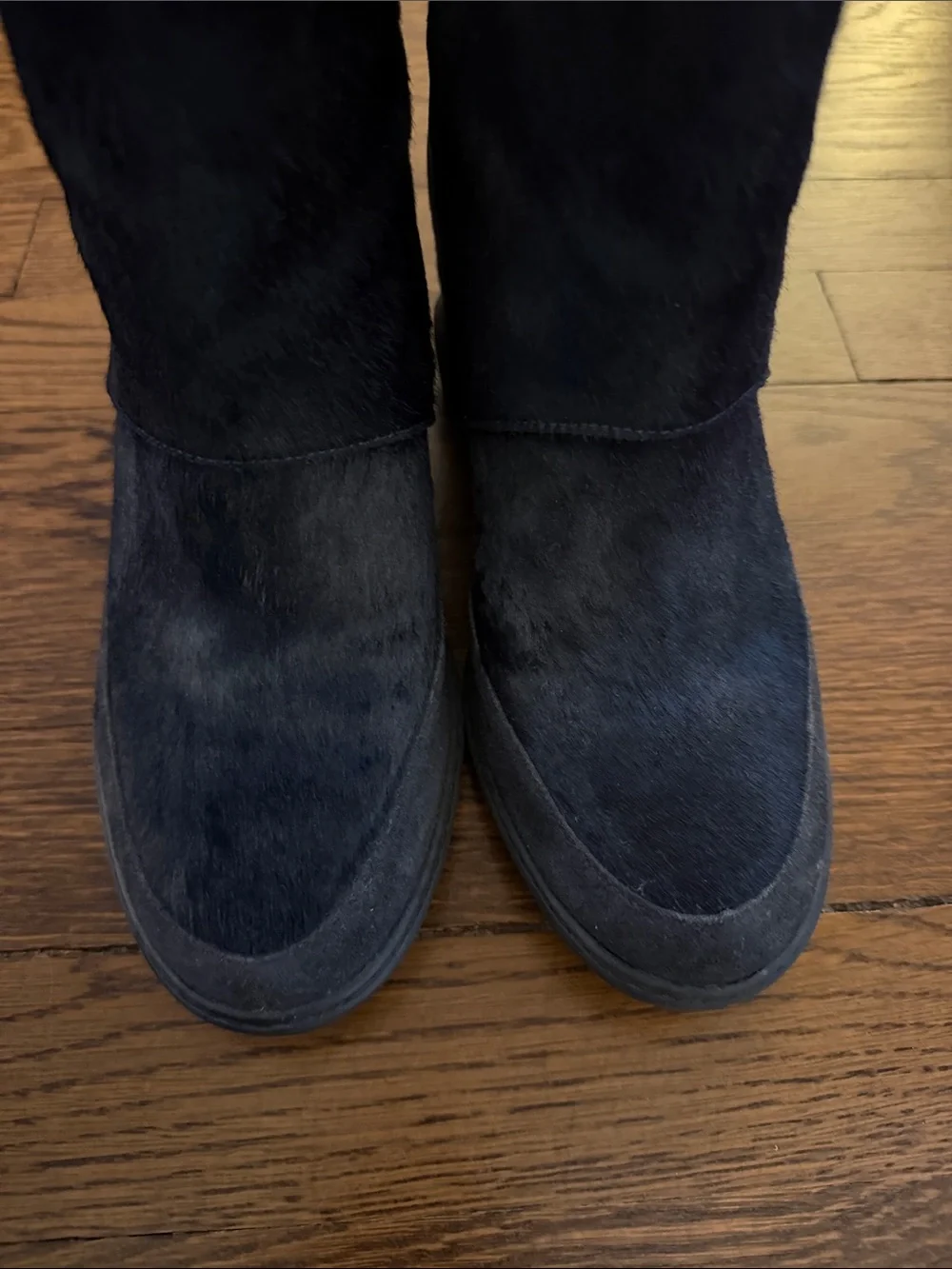 Vince Women's Mid-Calf Fur Boots in Navy